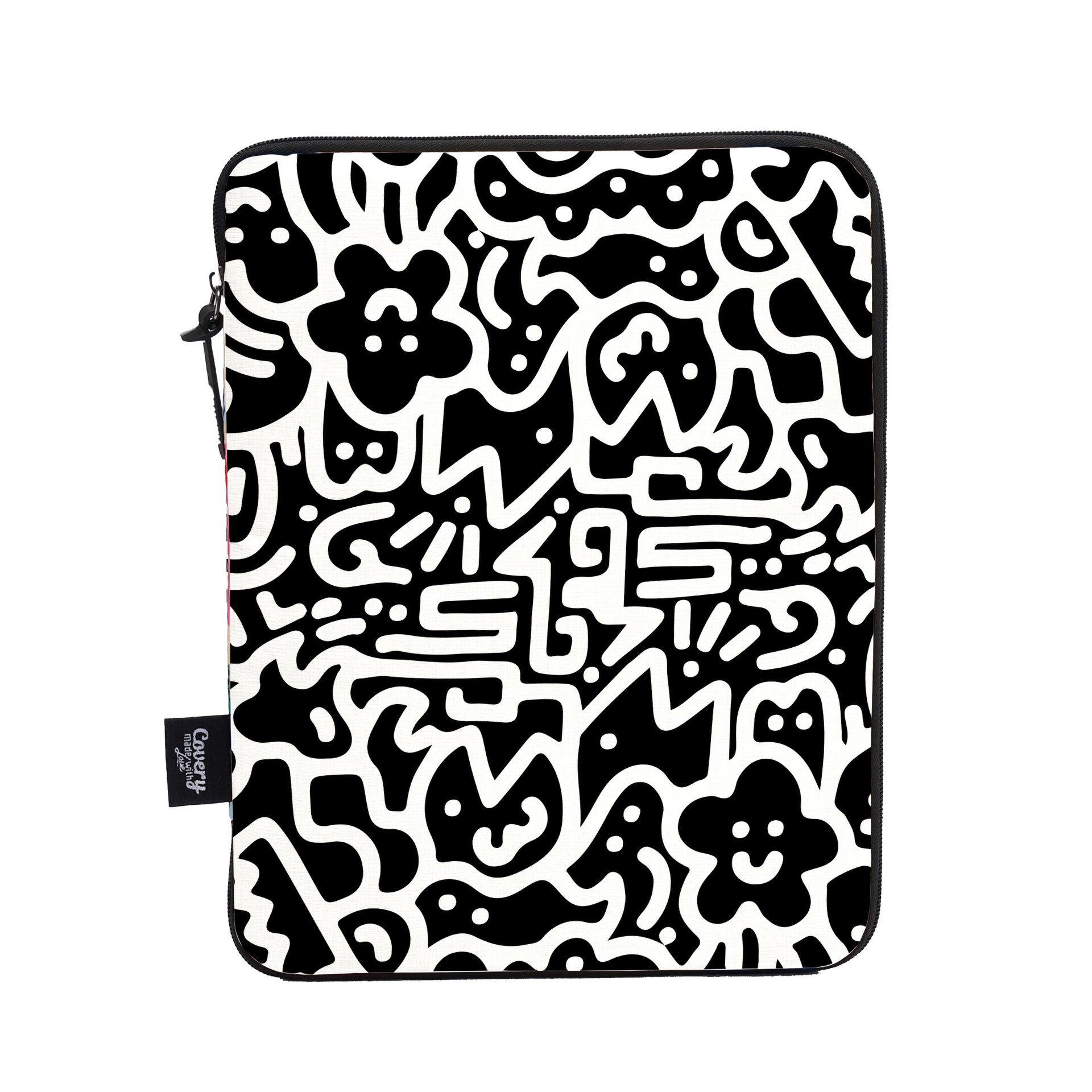 Black Doodles Tablet Sleeve