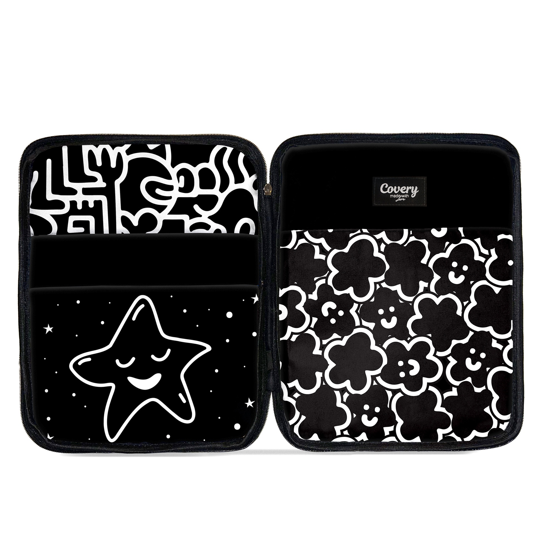 Black Doodles Tablet Sleeve